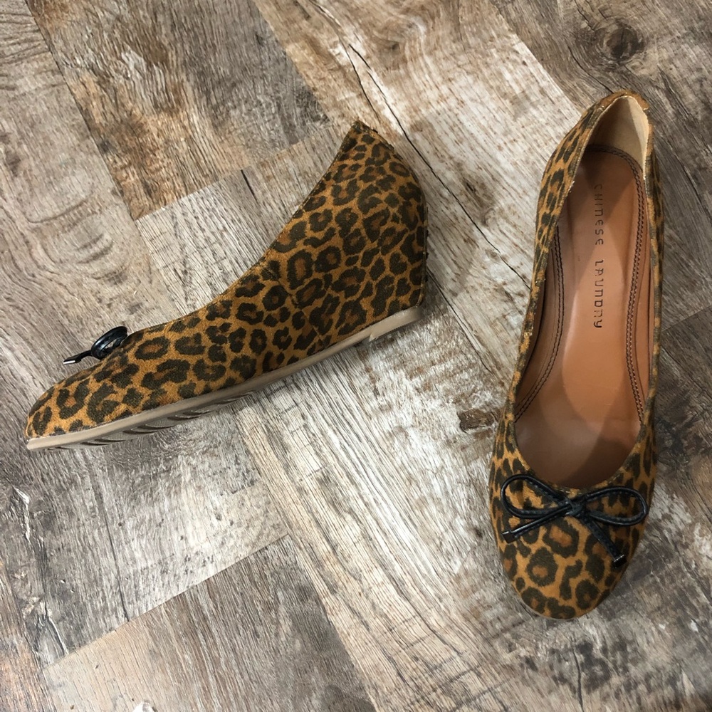 Chinese laundry animal print wedges